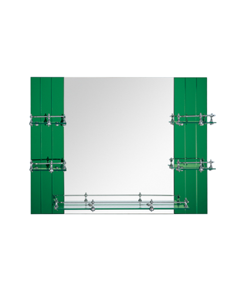 Sandblästrad spegel, aluminiumbeslag, 4MM, 5MM, Hot Sale Modern Style Badrum Lyx Duschrum Enkel Spegel Traditionell Spegel Med Hylla JH-1077